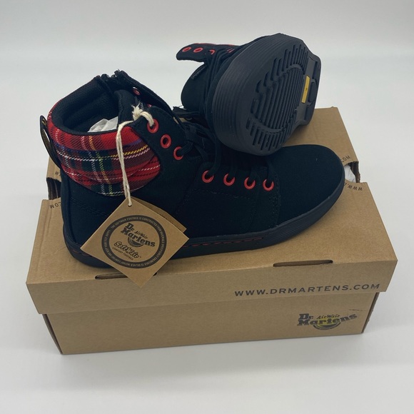 ROZARYA WOMEN'S CANVAS BOOTS Black + Red Stewart - Picture 10 of 16